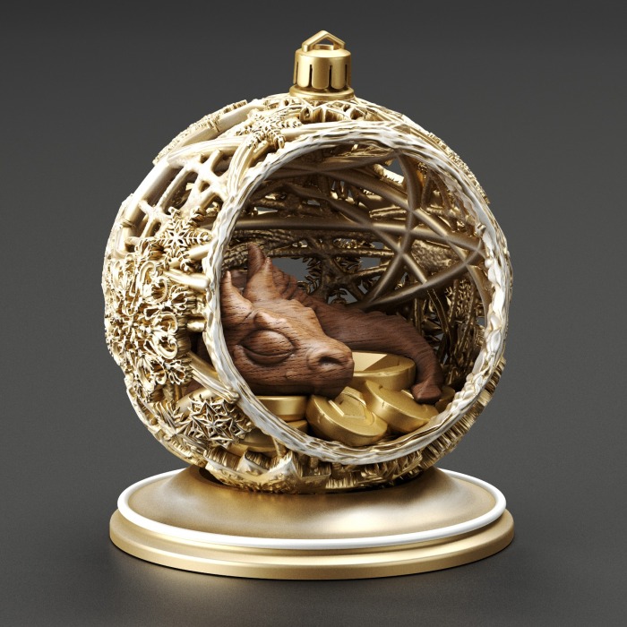 Beech statuette "Sleeping Dragon"